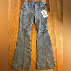 Gray Flare Cargo Pants New With Tags